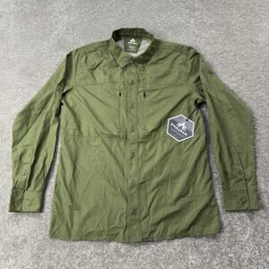 Pnuma Mens M Cypress Green Long Sleeve Shooting Shirt UPF30 Outdoor Performance